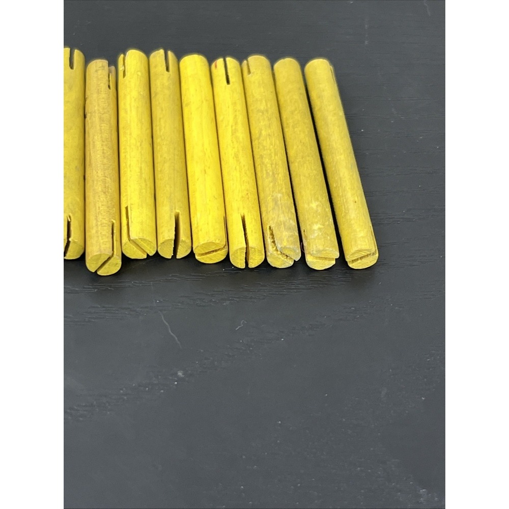 Tinkertoy 22 Wooden Rods Yellow + 3 Orange Replacement Parts Lot Vintage - Picture 7 of 15